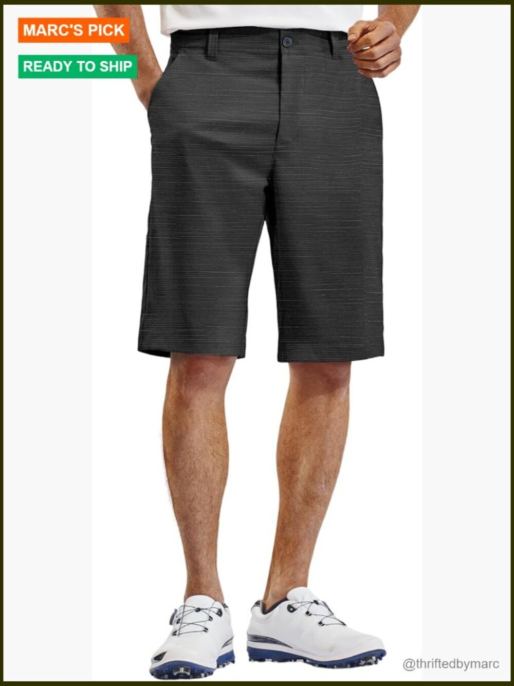 Men's 12-Inch Inseam Golf Hiking Shorts, Stretch Quick-Dry with Pockets